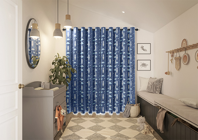 Blast Off, Celestial Blue - Made to Measure Curtains - Image 15